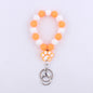 Dog Claw Silicone Bead Wristlet Keychain with Paw Charm 11