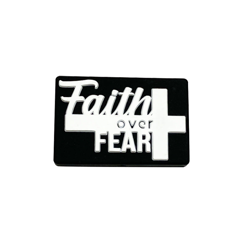 20Pcs Silicone Focal Beads Faith Rectangular Block Shape with Raised Text 9