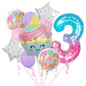 Cupcake and Number 3 Foil Balloons Birthday Party Decoration Set