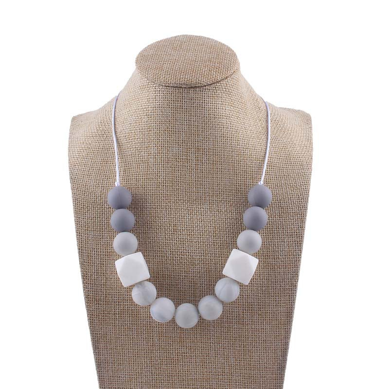 Silicone Bead Necklace Octagonal Beads and Round Beads 4