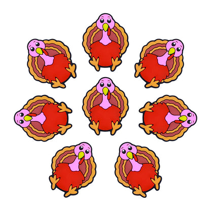 20pcs Silicone Focal Beads Thanksgiving Turkey Side Profile