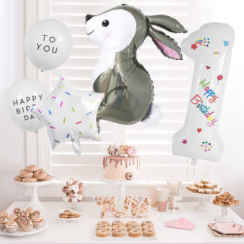 Easter Bunny Foil Balloon Set Party Decoration
