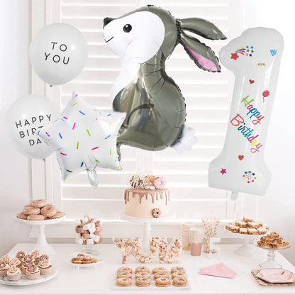 Easter Bunny Foil Balloon Set Party Decoration