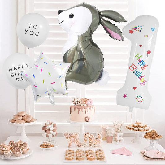 Easter Bunny Foil Balloon Set Party Decoration