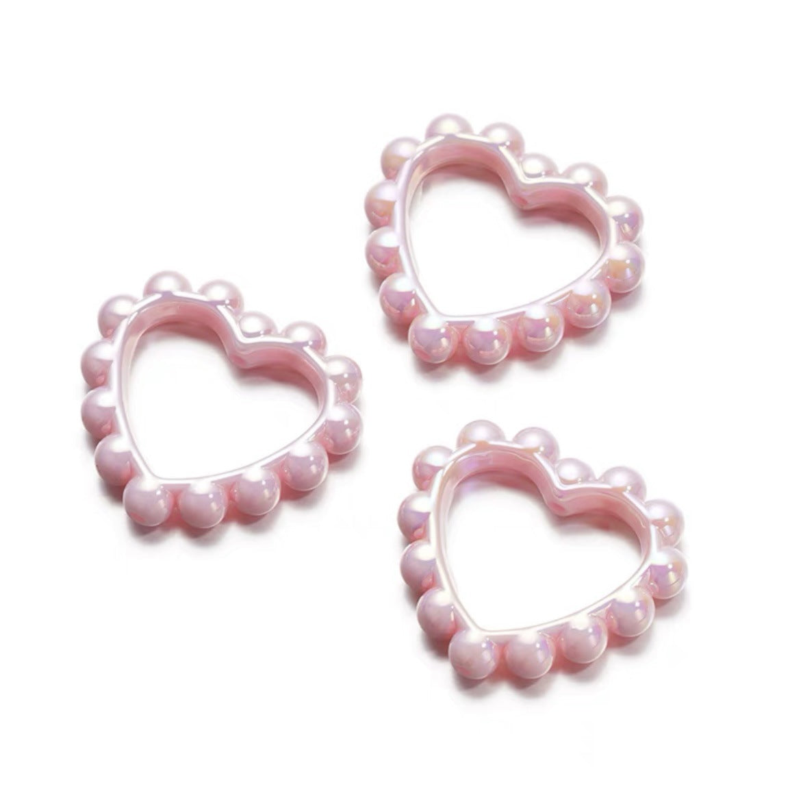 10Pcs 39x43mm Solid Color Plated Love Circle Acrylic Beads 10