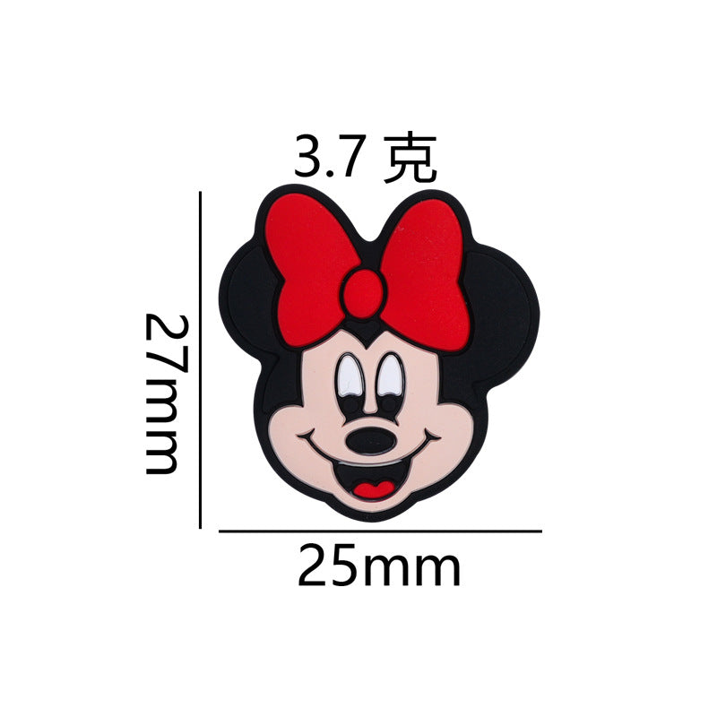 20pcs Silicone Focal Beads Round Ear Mouse Character Accessories Bulk 34