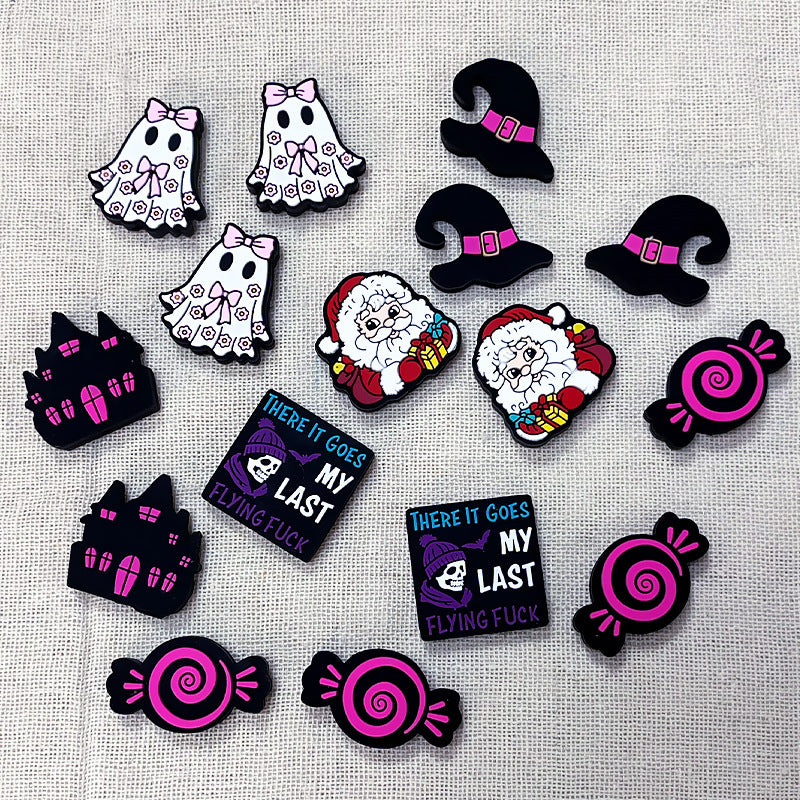 20Pcs Silicone Focal Beads Halloween Christmas Mixed Designs 4
