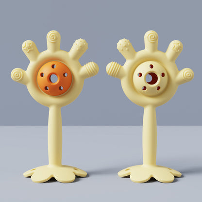 Silicone Baby Teething Toy Palm Ringing Teether for Infant 7