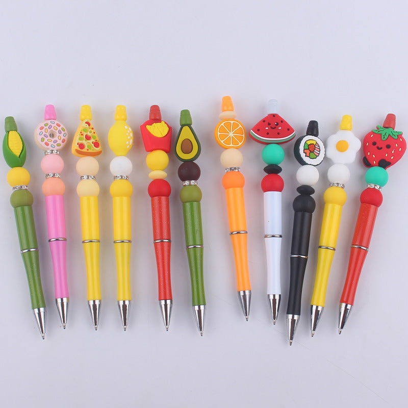 Fruit Silicone Beaded Pens Ballpoint Pens Handmade Office School Supplies 2