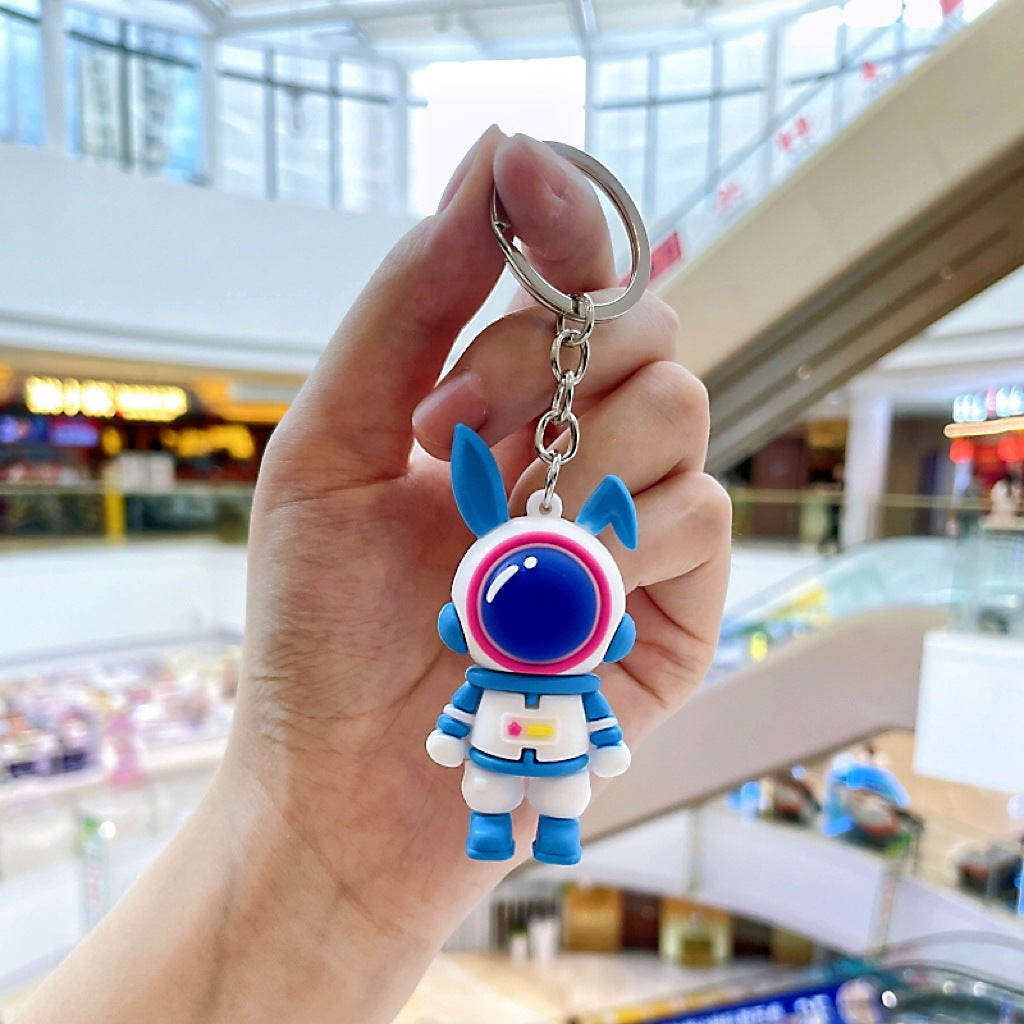 Rabbit Astronaut Silicone Bead Keychain Space Rabbit Charm 7