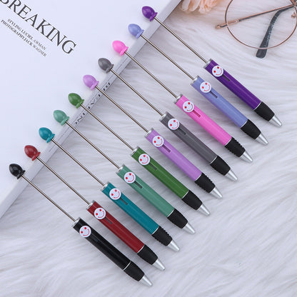 Creative Diy Printable Logo Happy Expression Plastic Beadable Ballpoint Pen 3