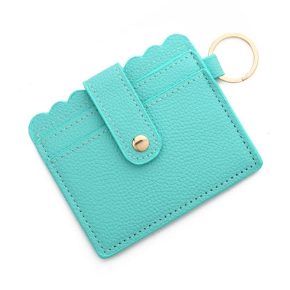 PU Leather Keychain Coin Purse Card Holder Compact Design 32