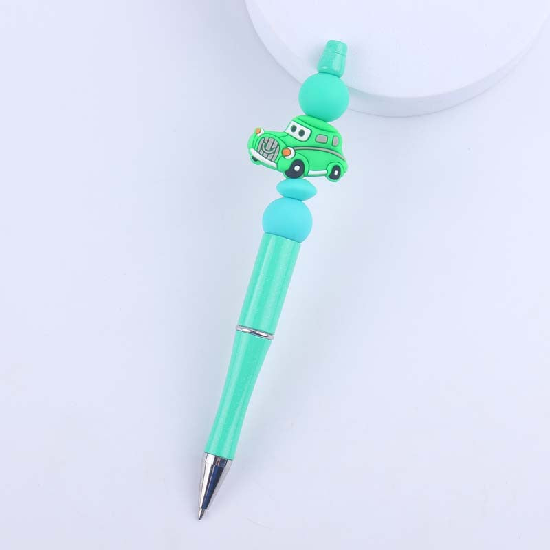 Cartoon Car Silicone Beaded Pens Handmade Office School Supplies Gift 8