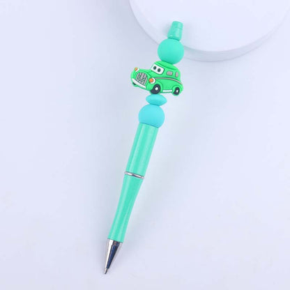 Cartoon Car Silicone Beaded Pens Handmade Office School Supplies Gift 8