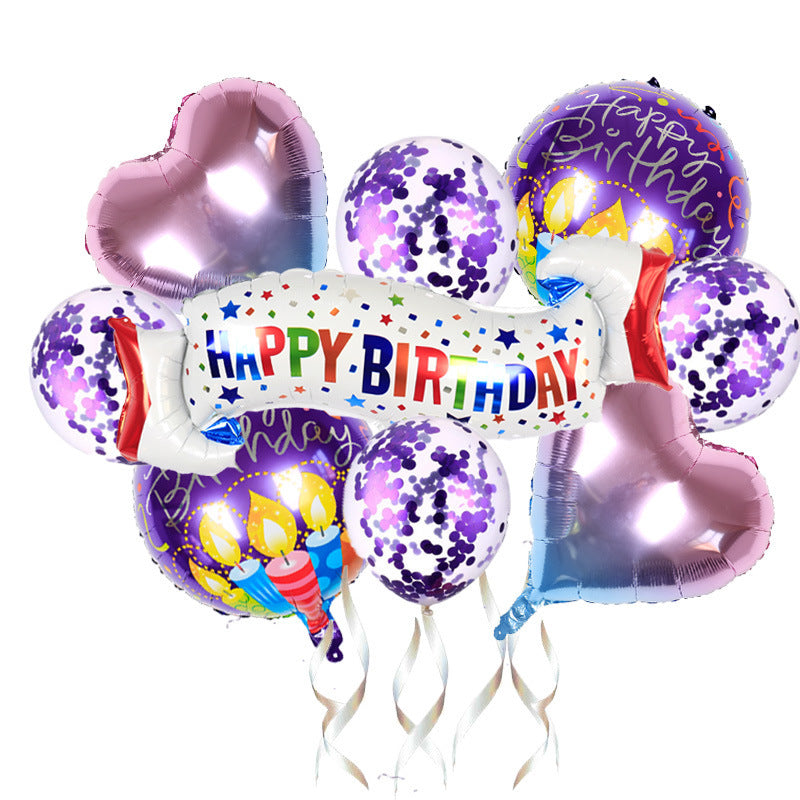 Birthday Crown Foil Balloon Set Party Decoration 9pcs 4