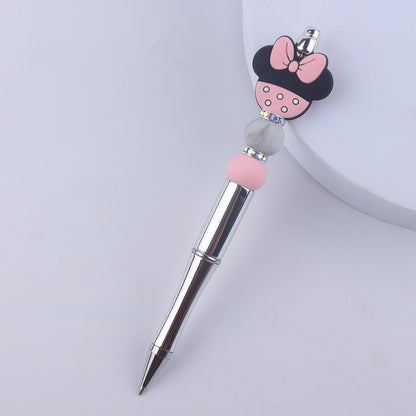 Animal Bow Silicone Beaded Pens Colorful Ballpoint Handmade Gift 7