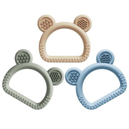 Bear Head Silicone Teething Toy Handheld for Baby 80x72x14mm 12