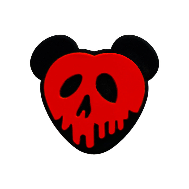 20Pcs Silicone Focal Beads Poison Apple Skull Face Design 5