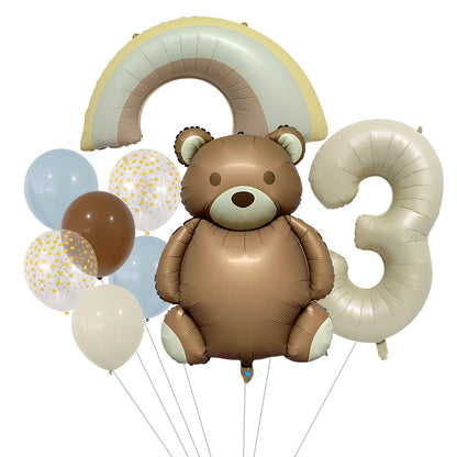 Teddy Bear Foil Balloon Set Birthday Party Decoration 20x15cm 5