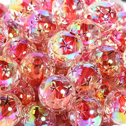 30pcs 16mm Five-Pointed Star Acrylic Beads Dyed Core for Jewelry Making 3