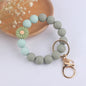 Daisy Rose Silicone Bead Wristlet Keychain 12