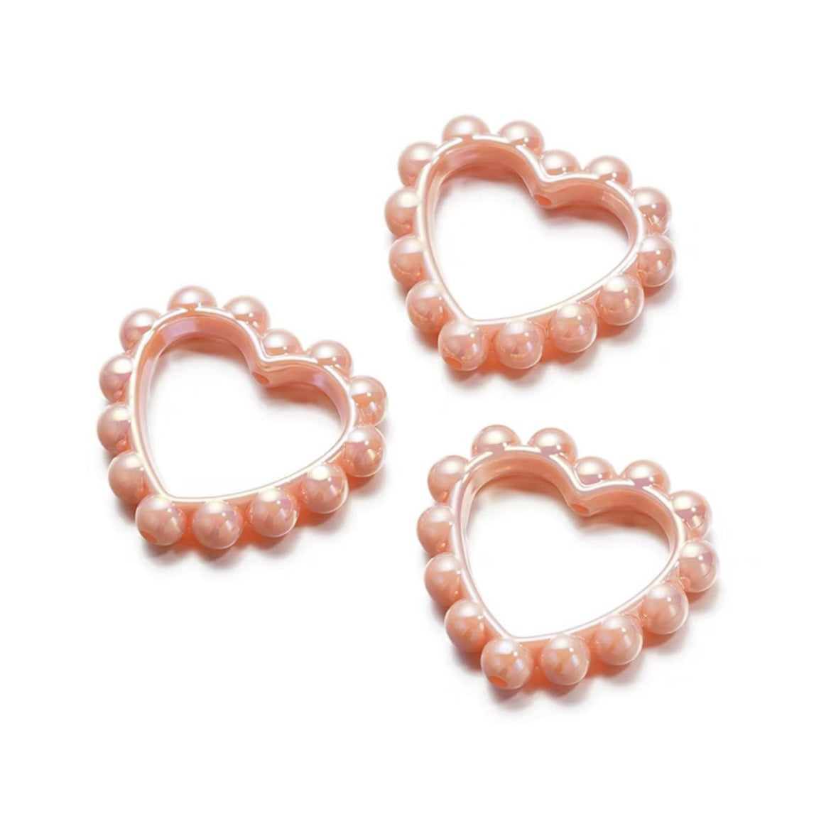 10Pcs 39x43mm Solid Color Plated Love Circle Acrylic Beads 9