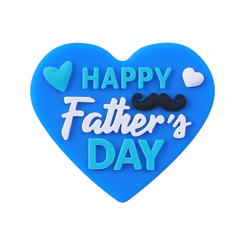 20pcs Silicone Focal Beads Father Day Envelope Letter and Hat Design 6