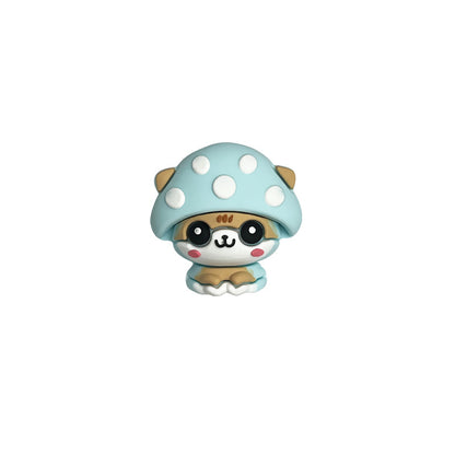 20Pcs Silicone 3D Focal Beads Macaron Colored Mushroom Face Sitting Pose 8