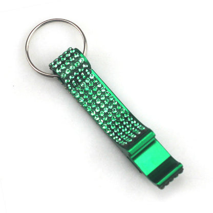 Rhinestone Bottle Opener Functional Aluminum Alloy Keychain 13
