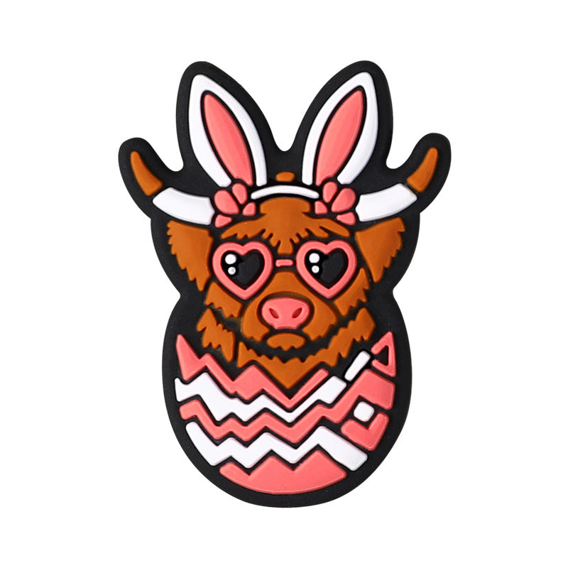 Silicone Focal Beads Easter Bunny Egg Rabbit Ears Design 4