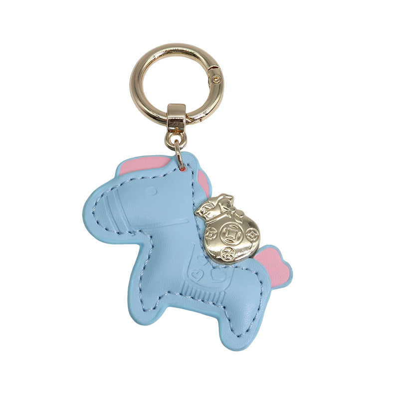 Pony Leather Keychain Cute Animal Charm for Bags and Keys 6