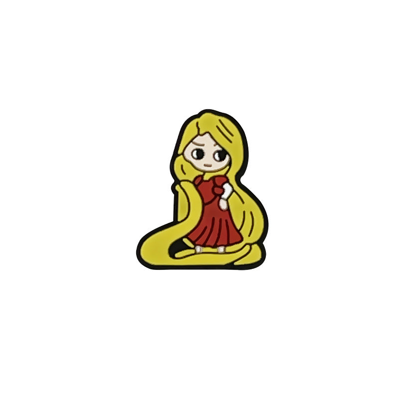 20Pcs Silicone Focal Beads Cartoon Princess Sitting Pose 15