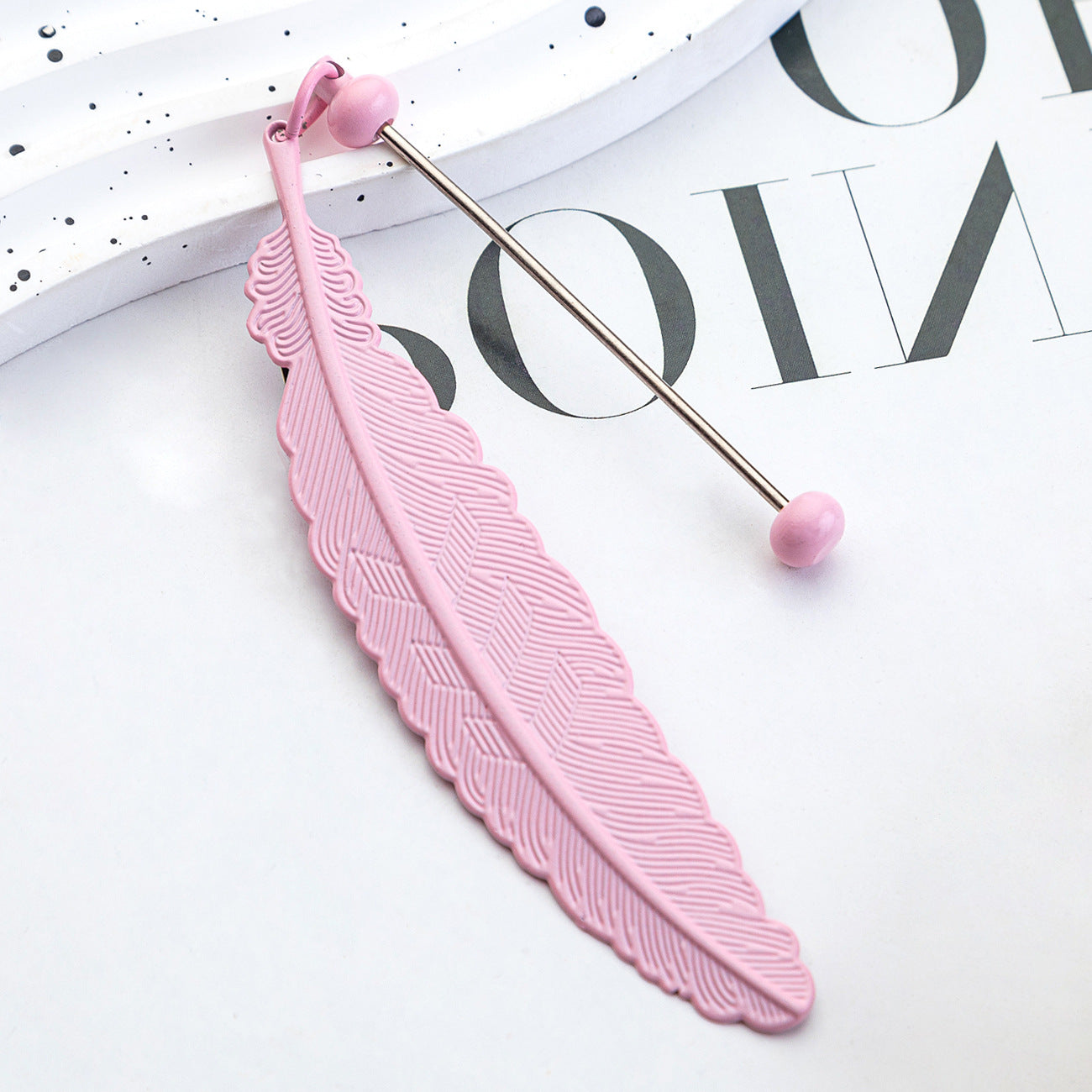 Beadable Feather Bookmarks Metal DIY Craft Supplies 19.6x2.4cm 16