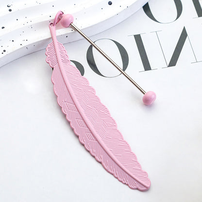 Beadable Feather Bookmarks Metal DIY Craft Supplies 19.6x2.4cm 16