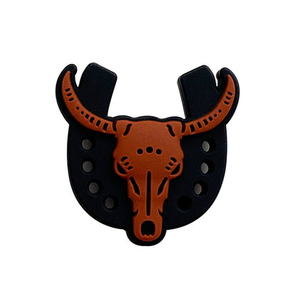 20pcs Silicone Focal Beads Ox Skull with Horns and Horseshoe Base 6