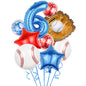 Baseball Foil Balloon Set One Year Birthday Party Decoration 9pcs 9
