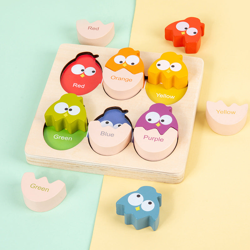 Wooden Montessori Toys Color Identification Pairing Puzzle 2