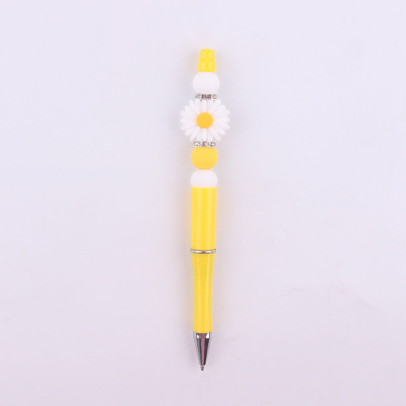 Daisy Flower Silicone Beaded Pens Ballpoint Novelty Handmade Gift 7