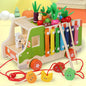 Wooden Montessori Toys Multifunctional Pulling Radishes Farm Toy 7