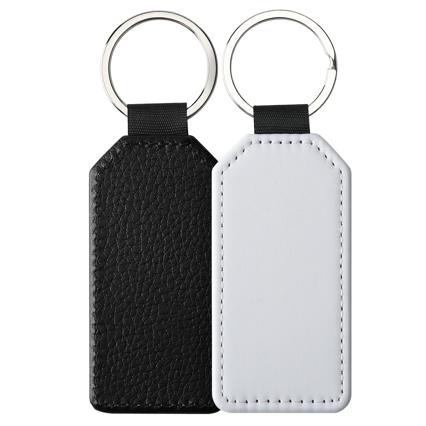 Sublimation Blank Leather Keychain Rectangular and Heart Shape 14