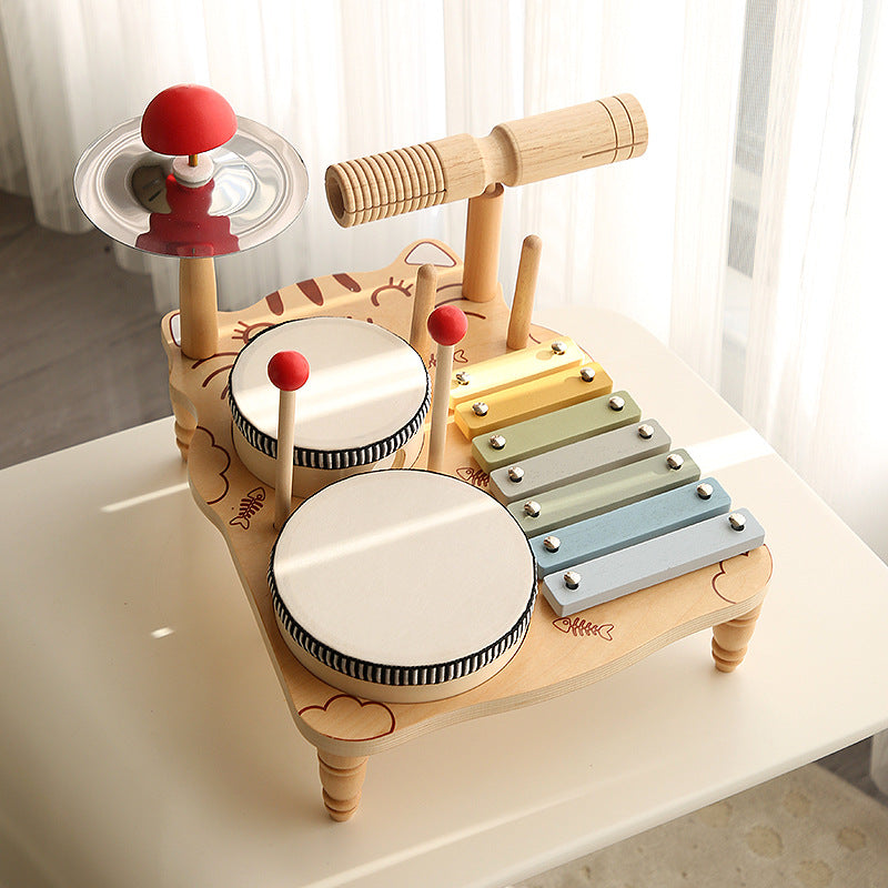 Wooden Orff Percussion Instrument Piano Drum Musical Toy 5