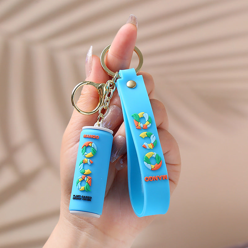 Creative Beverage Bottle PVC Keychain Soft Rubber Charm 3