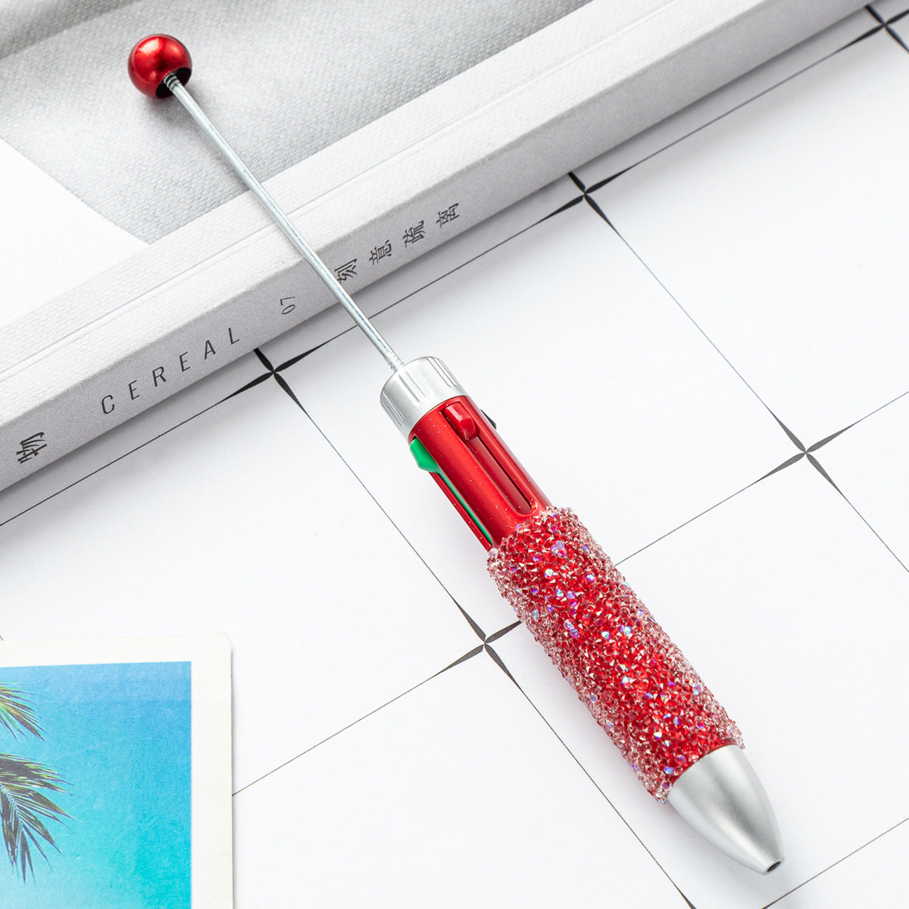 4 In 1 Beadable Ballpoint Pen Plastic DIY Four Color Sugar Craft 10