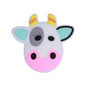 20pcs Silicone Focal Beads Cow Face Colorful Details
