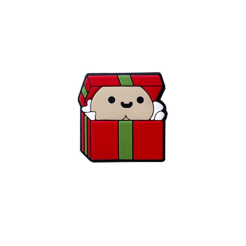 20pcs Silicone Focal Beads Christmas Gift Box Cartoon Design 6
