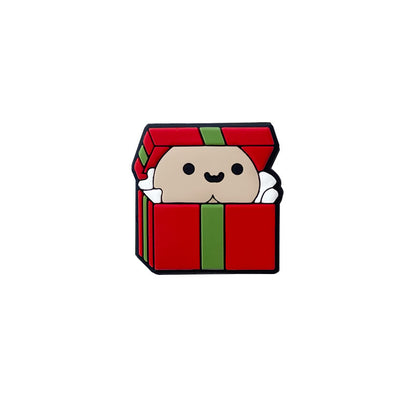 20pcs Silicone Focal Beads Christmas Gift Box Cartoon Design 6