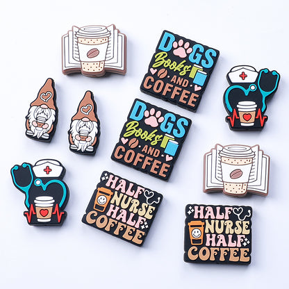 Silicone Focal Beads Coffee Stethoscope Gnome Holding Coffee Cup 3