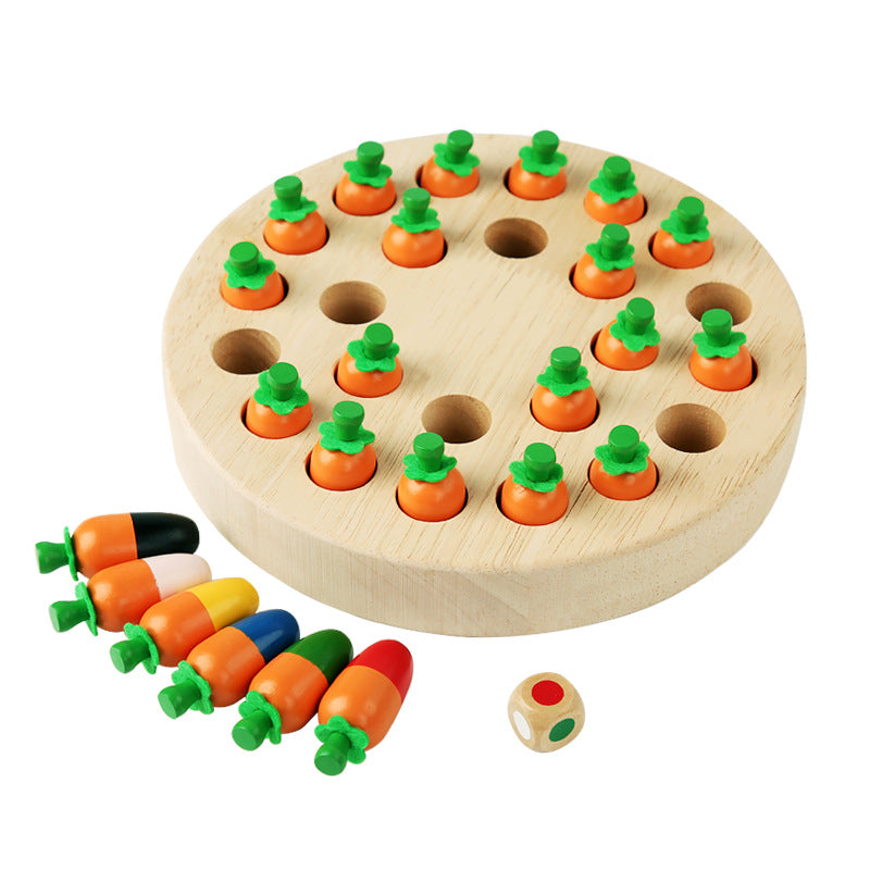 Wooden Montessori Toys Carrot Pulling Fine Motor Skills Toy 3