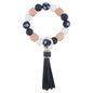 Daisy Silicone Bead Wristlet Keychain Tassel Charm 10