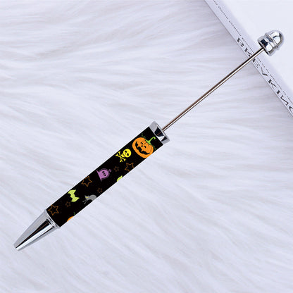 Halloween Beadable Pens Printed Pumpkin Ghost Spider Bat Design 8